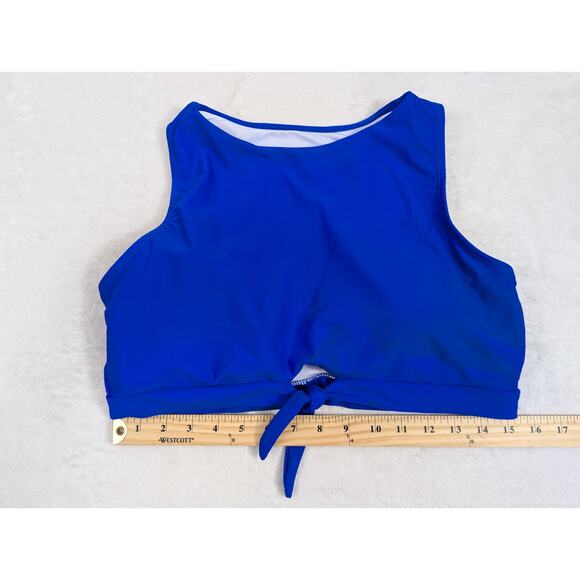 Blue Floral Moderate Coverage Two-Piece Swimsuit Size XL - Picture 6 of 9